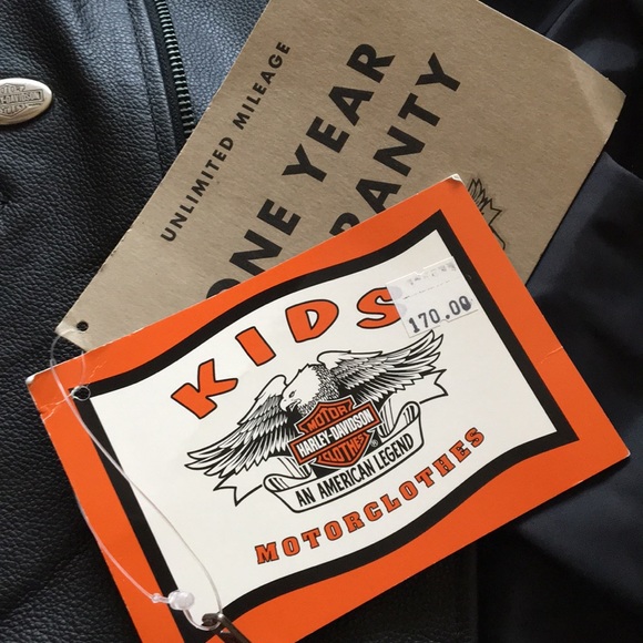 NWT Harley Davidson Kids Black Leather Jacket - Picture 5 of 7